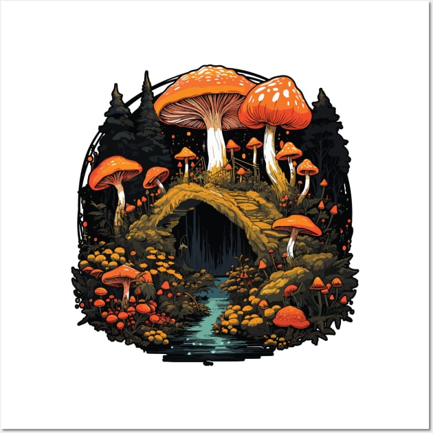 Vintage Mushroom Retro Mushroom Foragers Wall Art by Graphic Duster